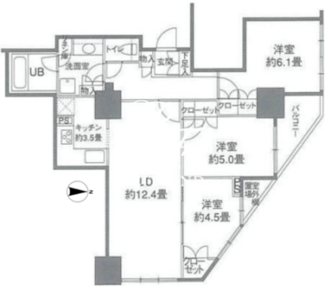 カスタリアタワー品川シーサイド 907 間取り図