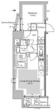 プラウドフラット虎ノ門 504 間取り図