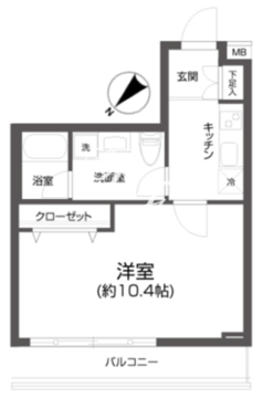 パセオ中目黒 202 間取り図