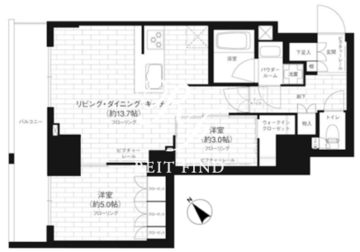 ステージグランデ台東根岸アジールコート 206 間取り図