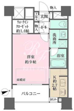 新宿山吹アインスタワー 1105 間取り図
