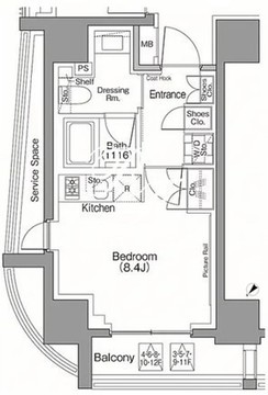 ザ・パークハビオSOHO南青山 1001 間取り図