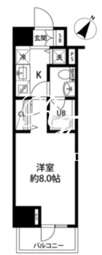 ルクレ日本橋馬喰町 508 間取り図