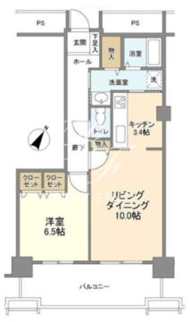 トルナーレ日本橋浜町 1808 間取り図