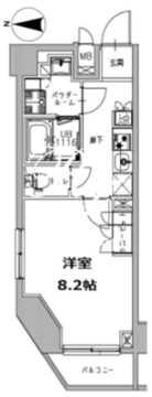 エスレジデンス三田慶大前 203 間取り図