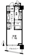 レジディア中落合 A208 間取り図