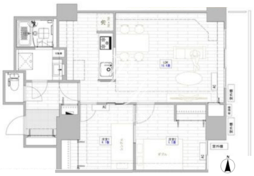シティコート目黒 2-509 間取り図