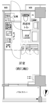 パークハビオ渋谷本町レジデンス 907 間取り図