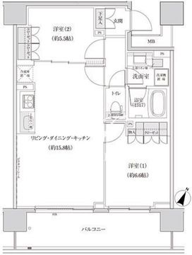 パークハビオ渋谷本町レジデンス 416 間取り図