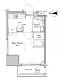 プラウドフラット浅草雷門 201 間取り図