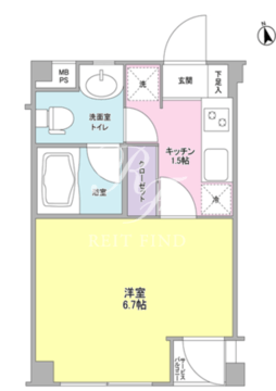 カルディア荏原中延 202 間取り図