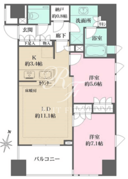 パークハウス平河町 1202 間取り図