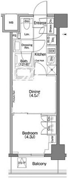 ザ・パークハビオSOHO祐天寺 203 間取り図