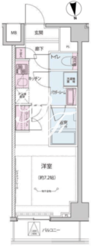 オルタナ神楽坂 2-211 間取り図