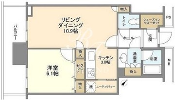 リガーレ日本橋人形町 2809 間取り図