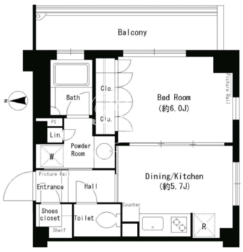 パークアクシス目黒本町 312 間取り図