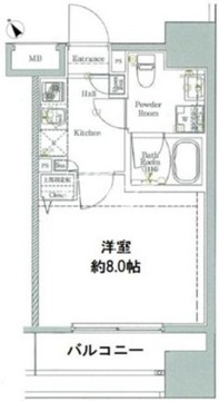ログ文京千駄木 302 間取り図