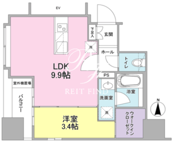 リバーレ東新宿 301 間取り図
