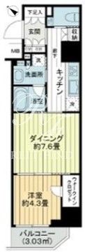 デュオステージ蒲田 1401 間取り図