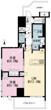 リビオ北品川リバーサイドテラス 1201 間取り図