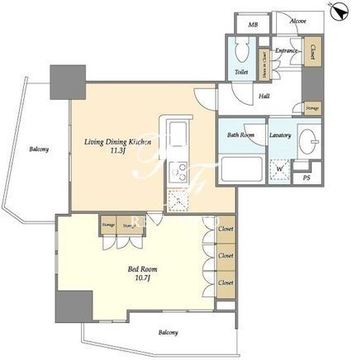 グレンパークG-WEST 303 間取り図