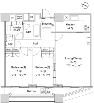 ファーストリアルタワー新宿 3104 間取り図