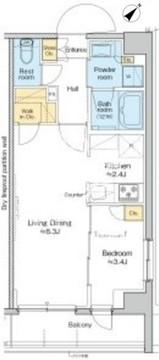 プラウドフラット墨田曳舟ディアージュ 508 間取り図