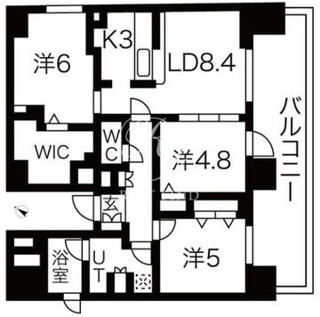 プレール・ドゥーク南千住 1503 間取り図