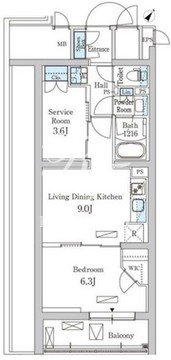 パークアクシス北千束MOCXION 405 間取り図