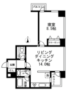 レジディアタワー麻布十番 2201 間取り図