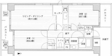 プライムアーバン目黒リバーフロント 1101 間取り図