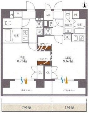 プラティーク日本橋水天宮 401 間取り図