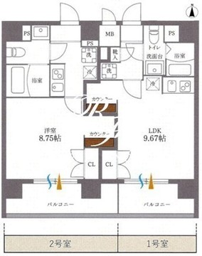 プラティーク日本橋水天宮 802 間取り図