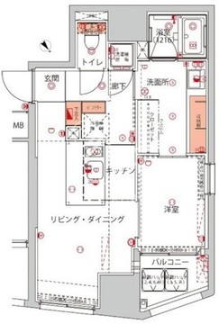 ハーモニーレジデンス千代田岩本町 401 間取り図