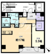 プラティーク日本橋水天宮 1201 間取り図