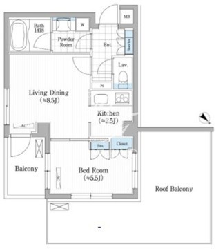 プラチナコート広尾 501 間取り図