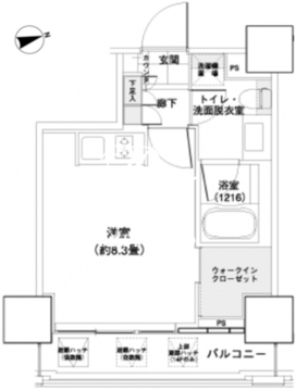 パークキューブ愛宕山タワー 1005 間取り図