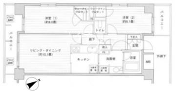 プライムアーバン目黒リバーフロント 801 間取り図