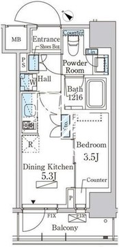 パークアクシス日本橋茅場町ステーションゲート 204 間取り図