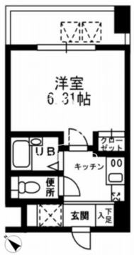 レジディア三越前 1106 間取り図