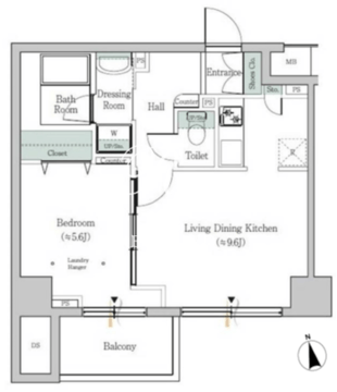 ワンルーフフラット戸越 604 間取り図
