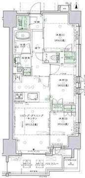 リビオ北品川リバーサイドテラス 1103 間取り図