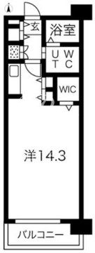シティコート目黒 1-808 間取り図