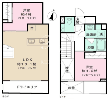 IPSE代々木上原DLX 104 間取り図