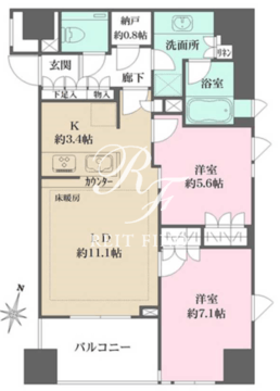 パークハウス平河町 603 間取り図