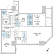 ＭＦＰＲ目黒タワー 605 間取り図