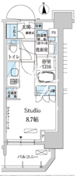 パークアクシス上野三丁目 206 間取り図