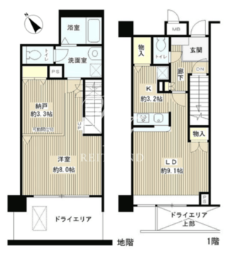 レジディア六本木檜町公園 101 間取り図