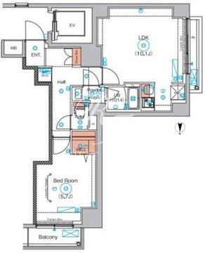 エストゥルース浅草 303 間取り図