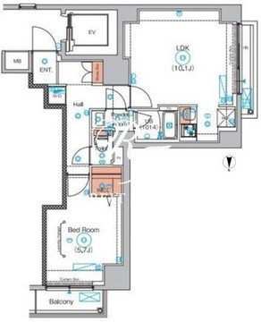 エストゥルース浅草 503 間取り図